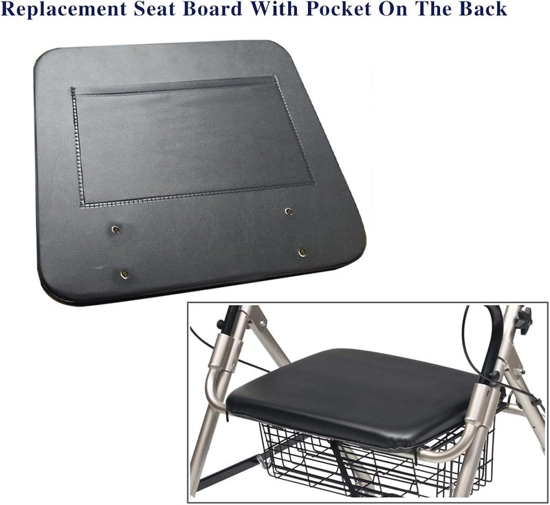 HMZ Rollator seat Cushion,Replacement seat for rollator Walker 13.8"X11.4",Rolling Walkers Replacement Parts.(1Ea Black)(13.8"X11.4") - Image 4